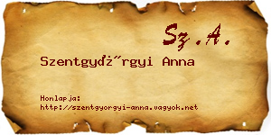 Szentgyörgyi Anna névjegykártya