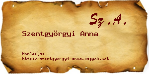 Szentgyörgyi Anna névjegykártya