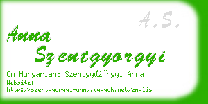 anna szentgyorgyi business card